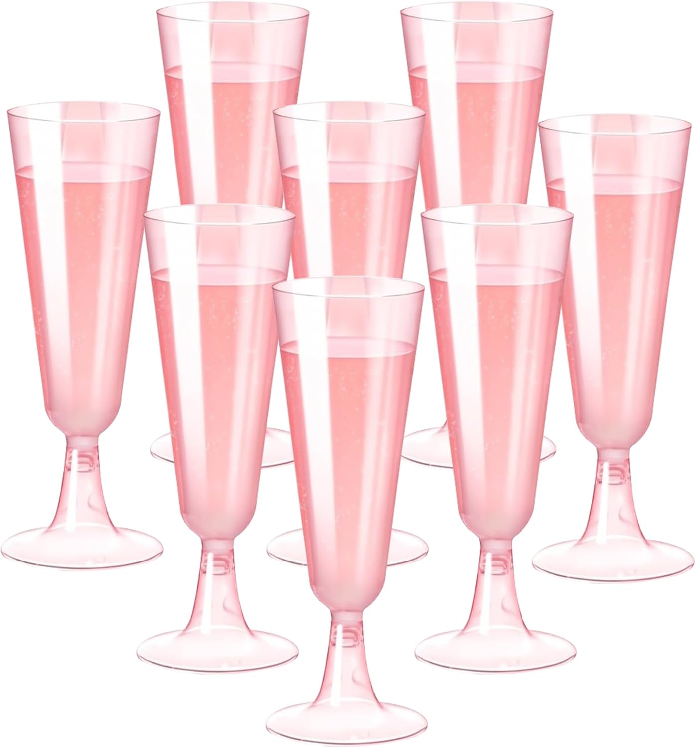 8 PCS Plastic Threaded Champagne Glasses,Premium Elegant Plastic Champagne Flutes,Champagn…