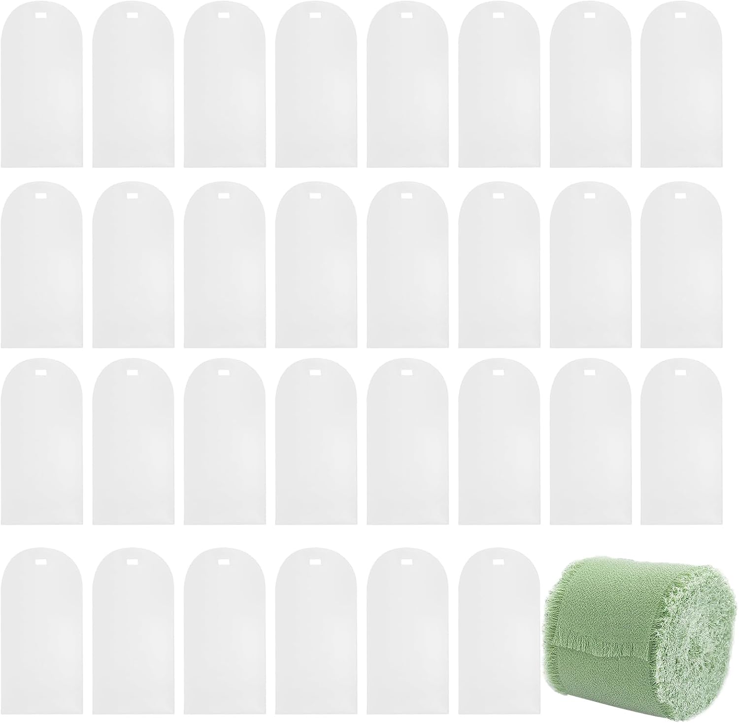 30 PSC Acrylic Wedding Name Plate Transparent+Green Ribbon Roll,Clear Arch Acrylic Sign Si…