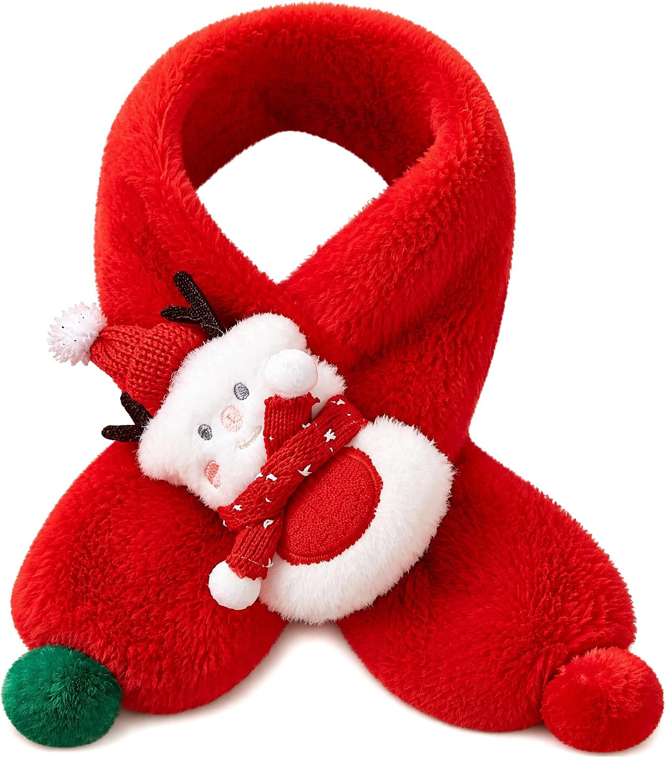 Plush Christmas Children's Scarf with Cross Design, Christmas Holiday Kids Scarves,Cute Ch…
