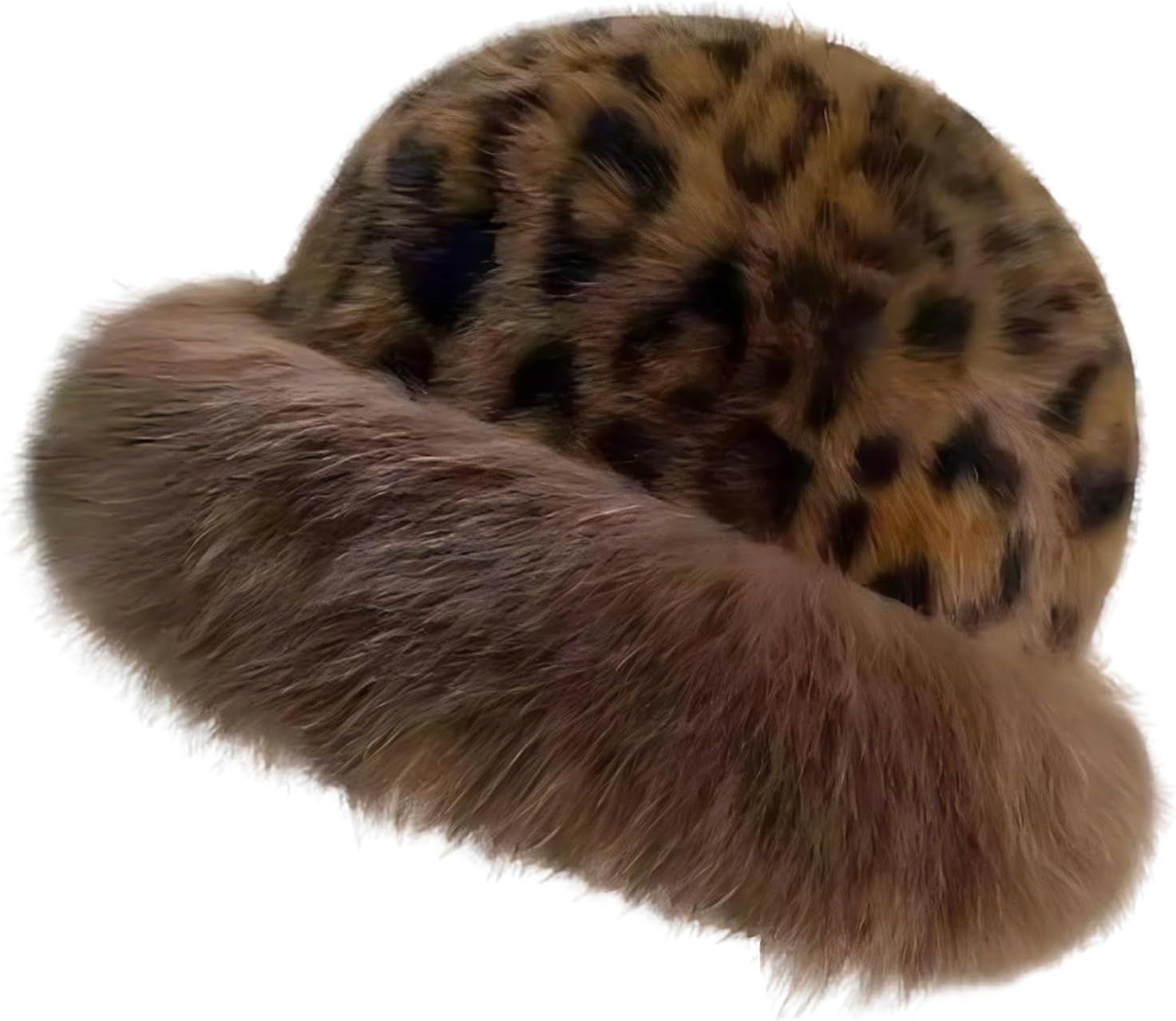 Mongolian Plush Hat,Leopard Print,Imitation Mink Fur,Women's Winter Leopard Print Faux Fur…