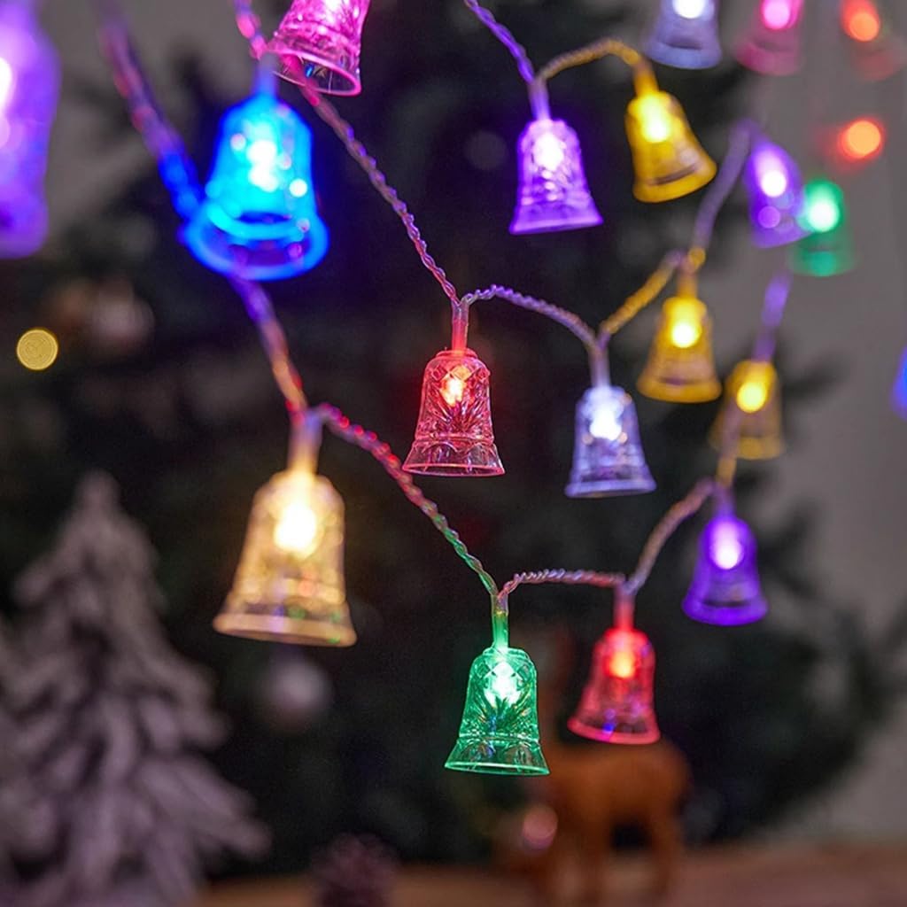 Christmas String Lights,Christmas Bell Xmas Candy Cane String Light,LED Jingle Bells Fairy…