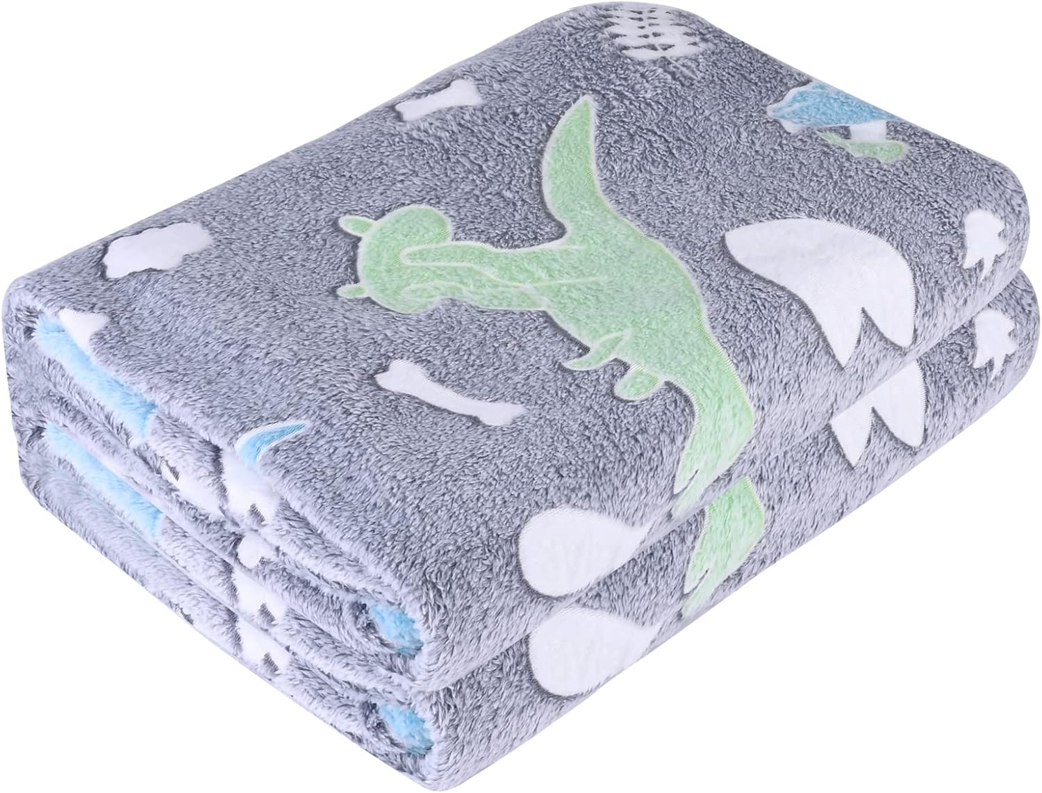Glow in The Dark Blanket Dinosaur 120 x 150CM,Glow in the Dark Blanket Flannel Fleece Blan…