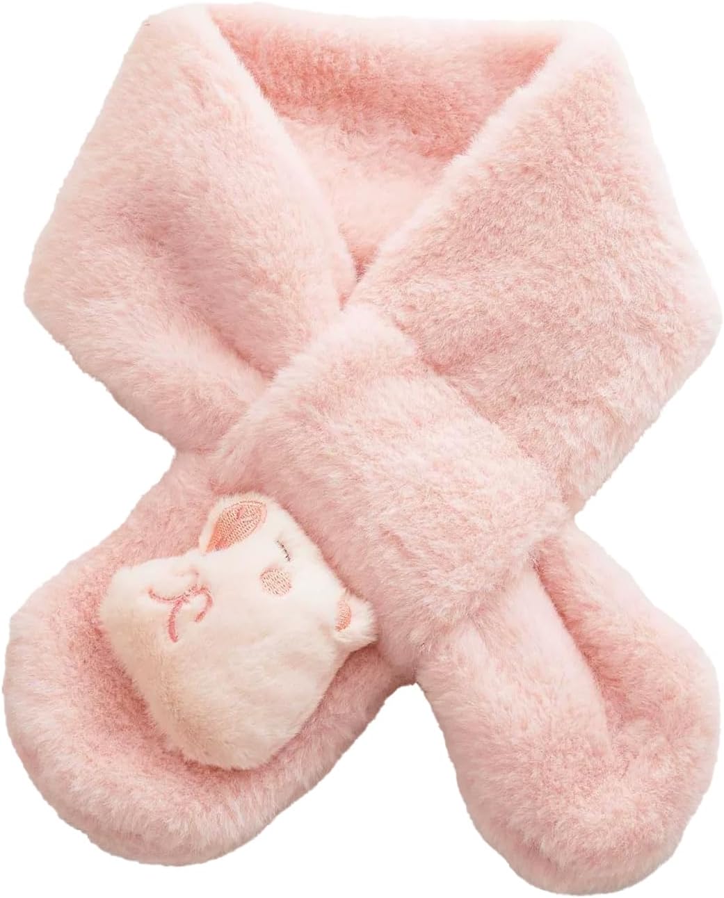 Plush Cute Children's Scarf,Winter Child Teens Cartoon Scarf,Cozy Plush Scarf with Cross D…