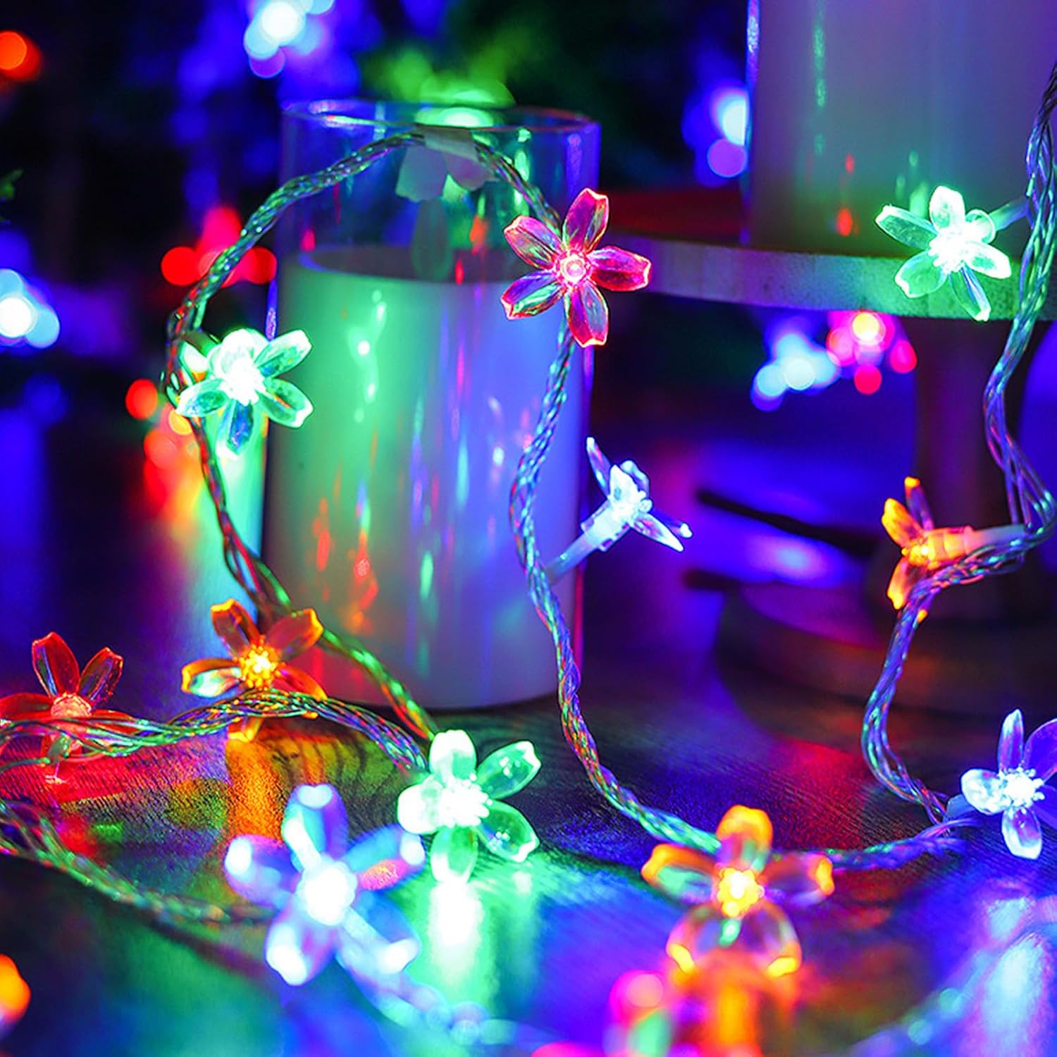 3.0m 20 LED Cherry Blossom Fairy Lights,Flowers, Battery Operated, Indoor Outdoor Fairy Li…