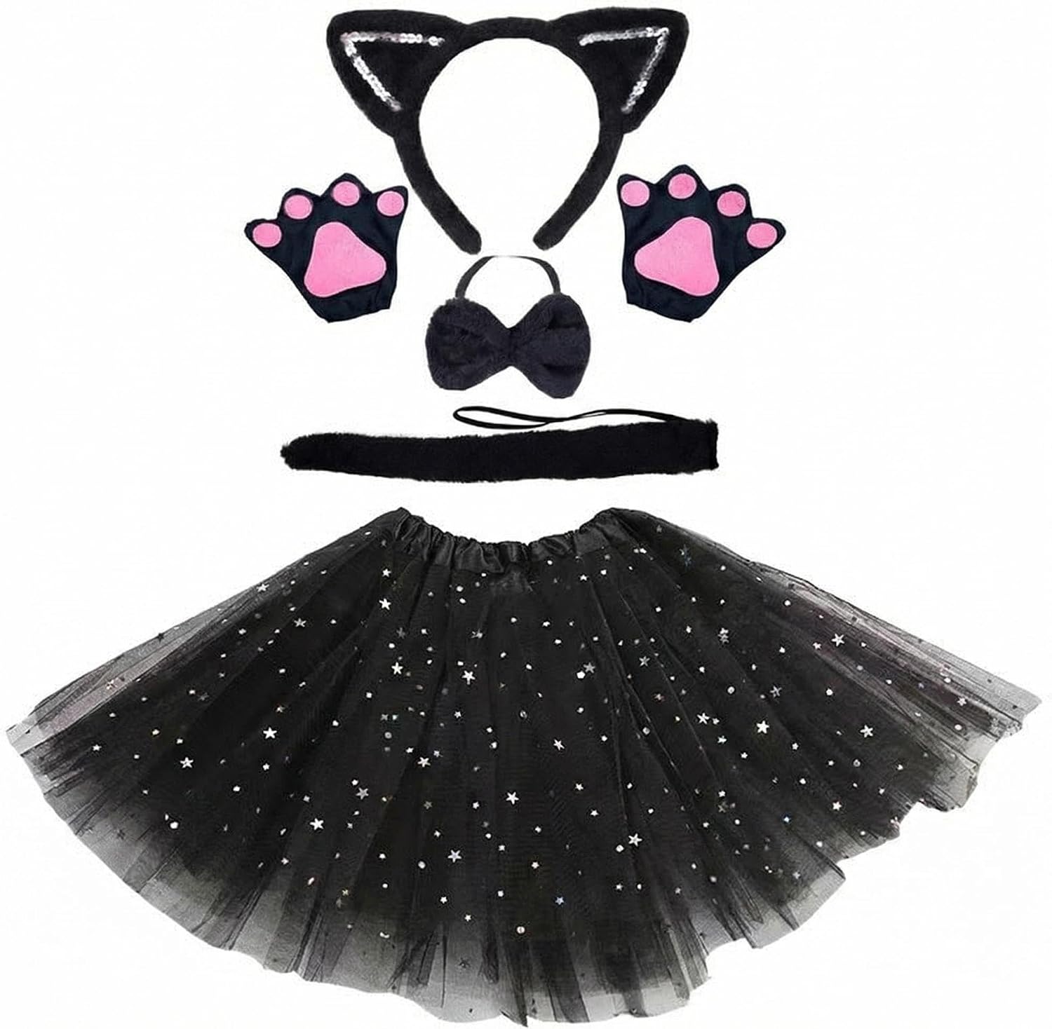 5 Pcs Tabby Cat Costume Accessories for Girls,Cat Costumes for Kids,Cat Costume for Hallow…