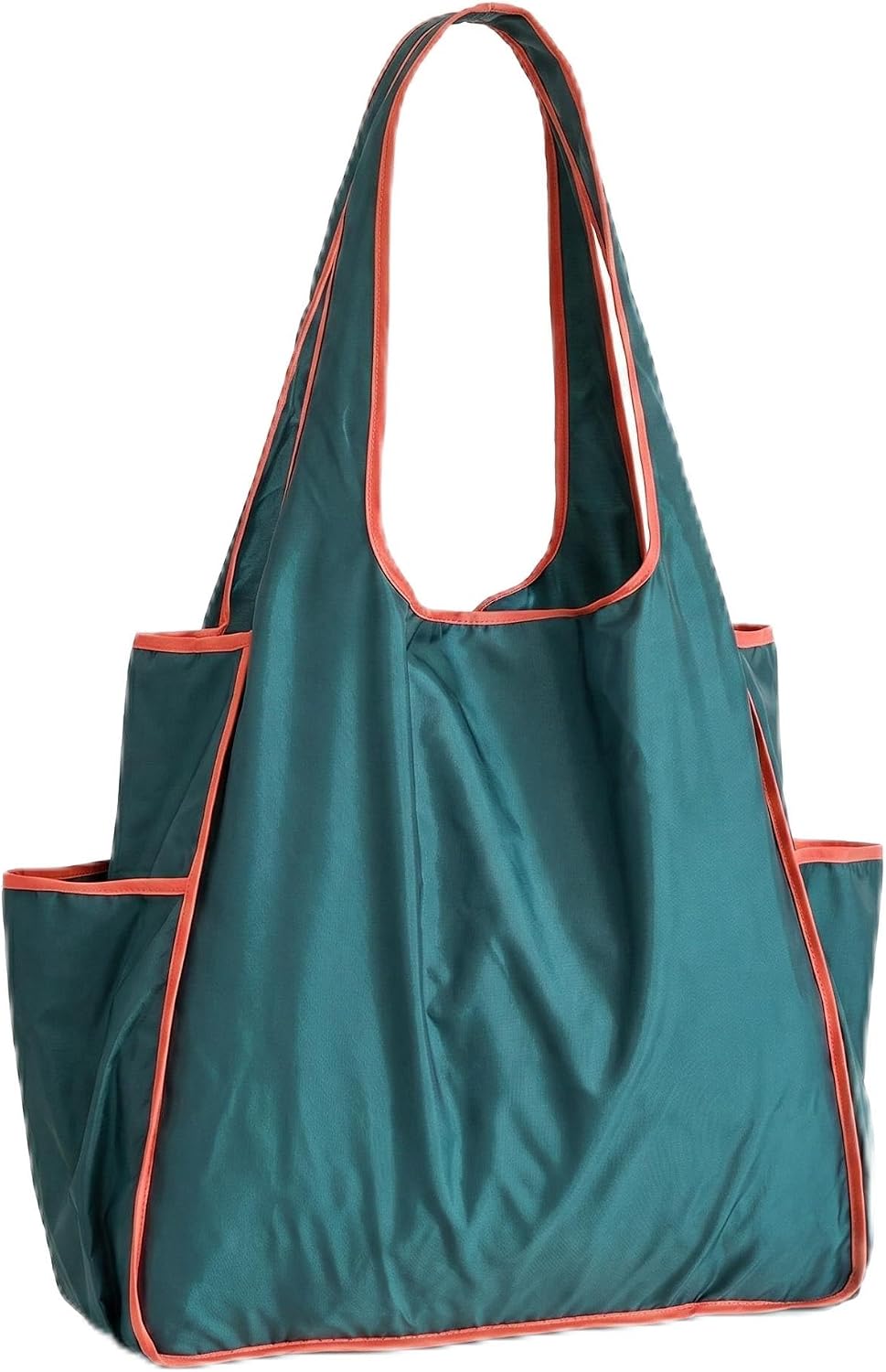 Waterproof,Large Capacity,Two-Tone Folding Shopping Bag,Color Blocked Folding Shopping Bag…