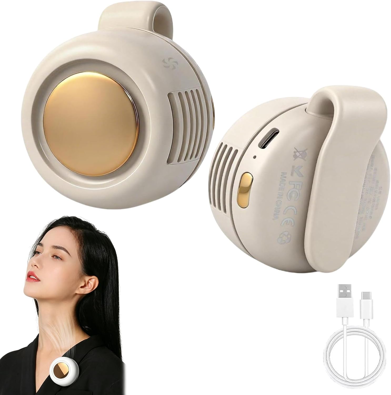 1PCS Portable Silent Mini Bladeless Fan,Clip On Fan,2026 New Mini Clip Waist Neck Wearable…