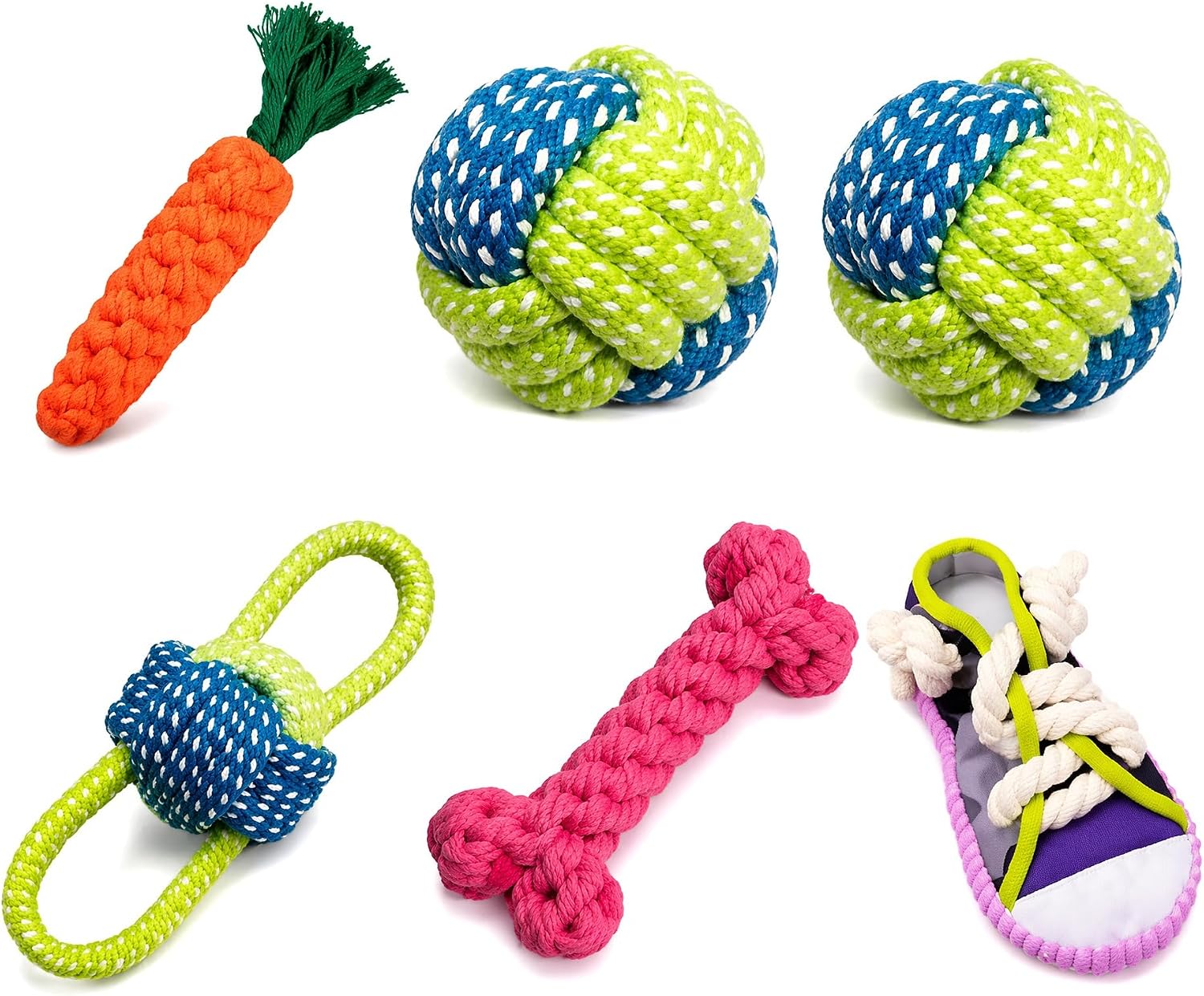 6PCS Puppy Teething Toys,Rope Chew Toy for Small Middle Dog
