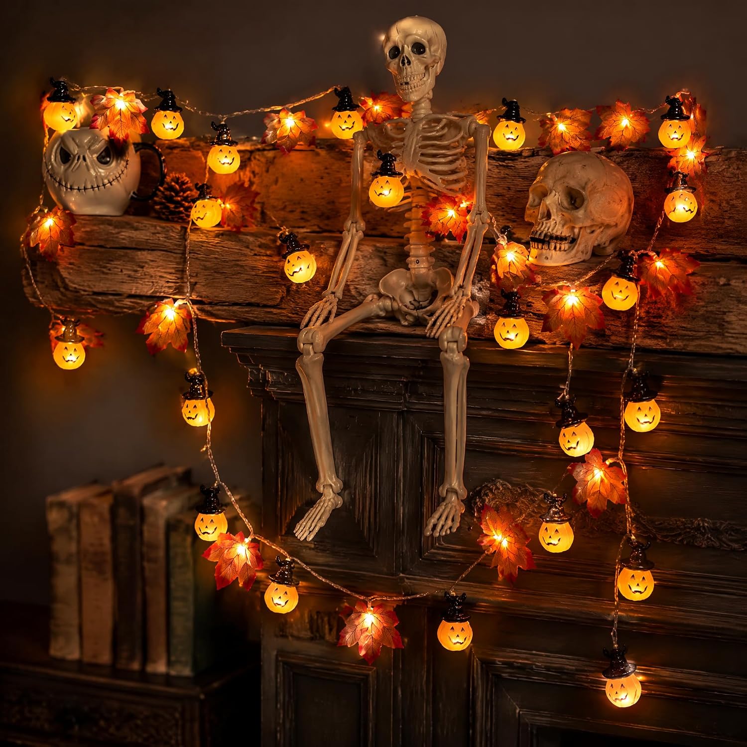 3.0M 20LED Halloween Pumpkin and Maple Leaf String Lights