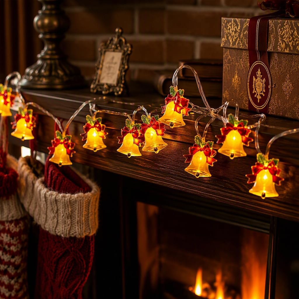50 LED Christmas Bell String Lights 5M IP44 Waterproof
