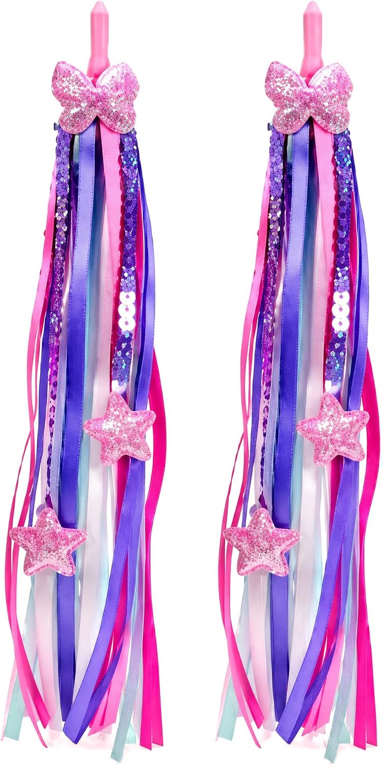 2PCS Butterfly Star Bike Streamers Colorful Bicycle Ribbons