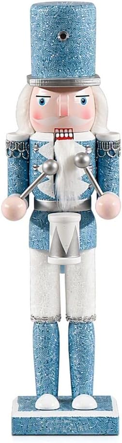 30CM Blue Christmas Nutcracker Soldier Statue Figurine