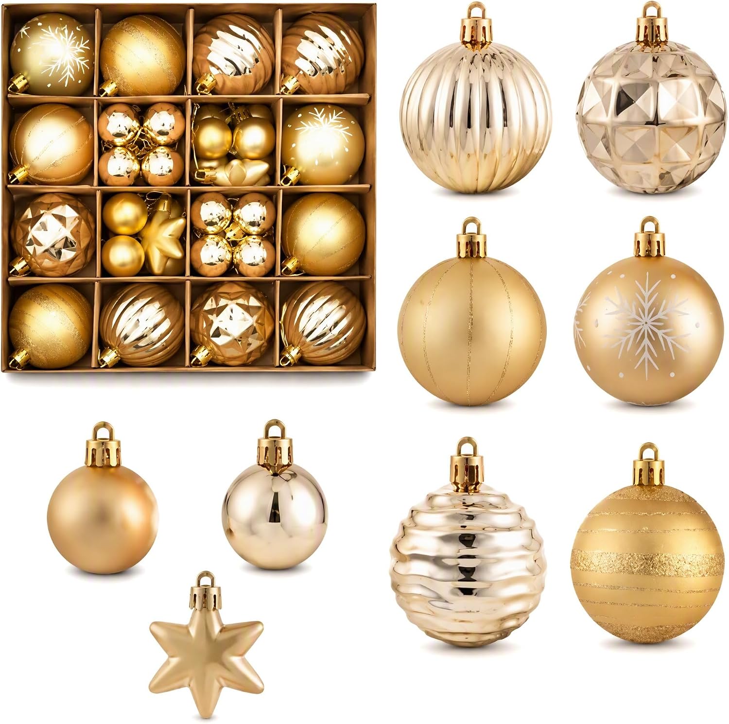 42 PCS Christmas Ball Ornaments Set,Xmas Tree Decorations