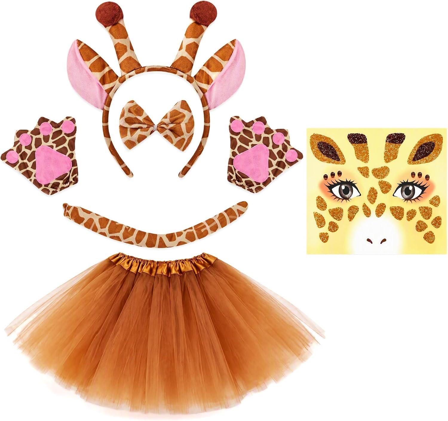 7PCS Giraffe Costume Set,Animal Costume Adult