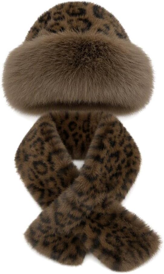 Mongolian Plush Hat,Leopard Print,Imitation Mink Fur,Women's Winter Leopard Print Faux Fur…