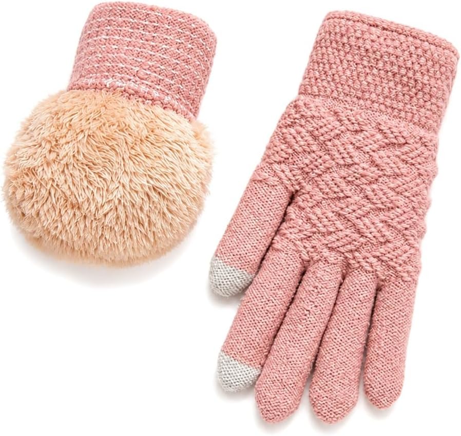 Winter Thermal Gloves Soft Warm Knit Touch Screen Gloves
