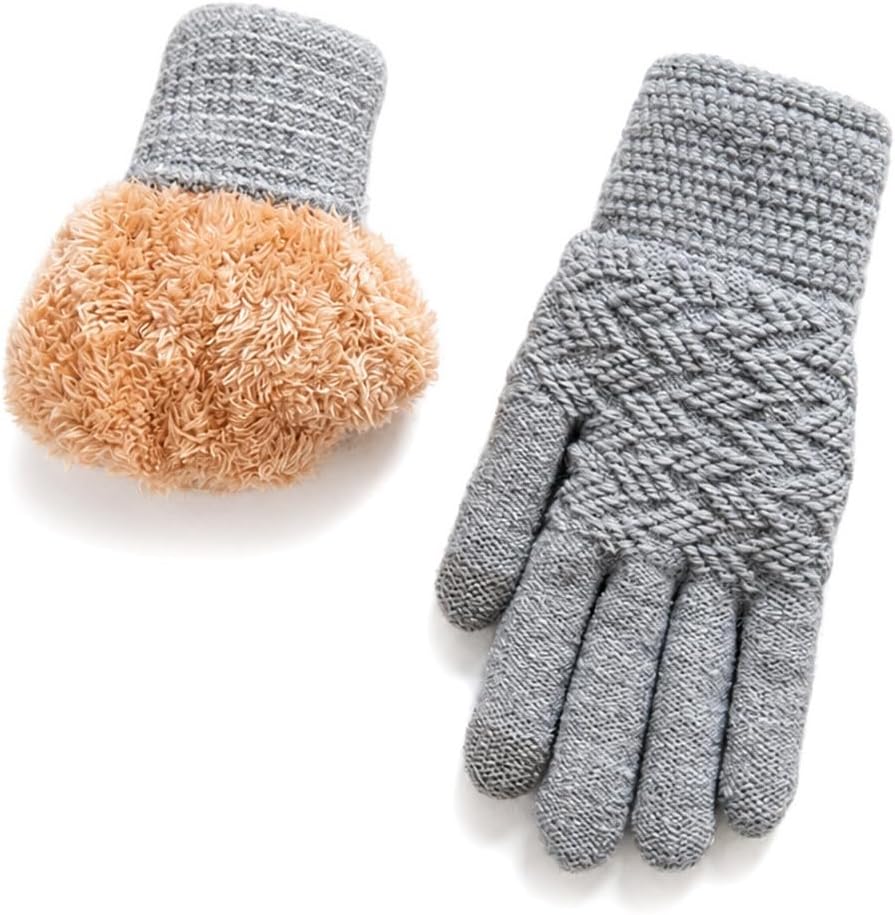 Winter Thermal Gloves Soft Warm Knit Touch Screen Gloves